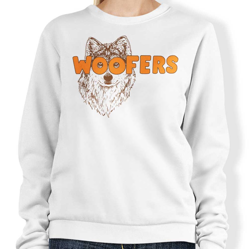 Hillary White's Woofers Crewneck Sweatshirts in S - 4XL Sizes
