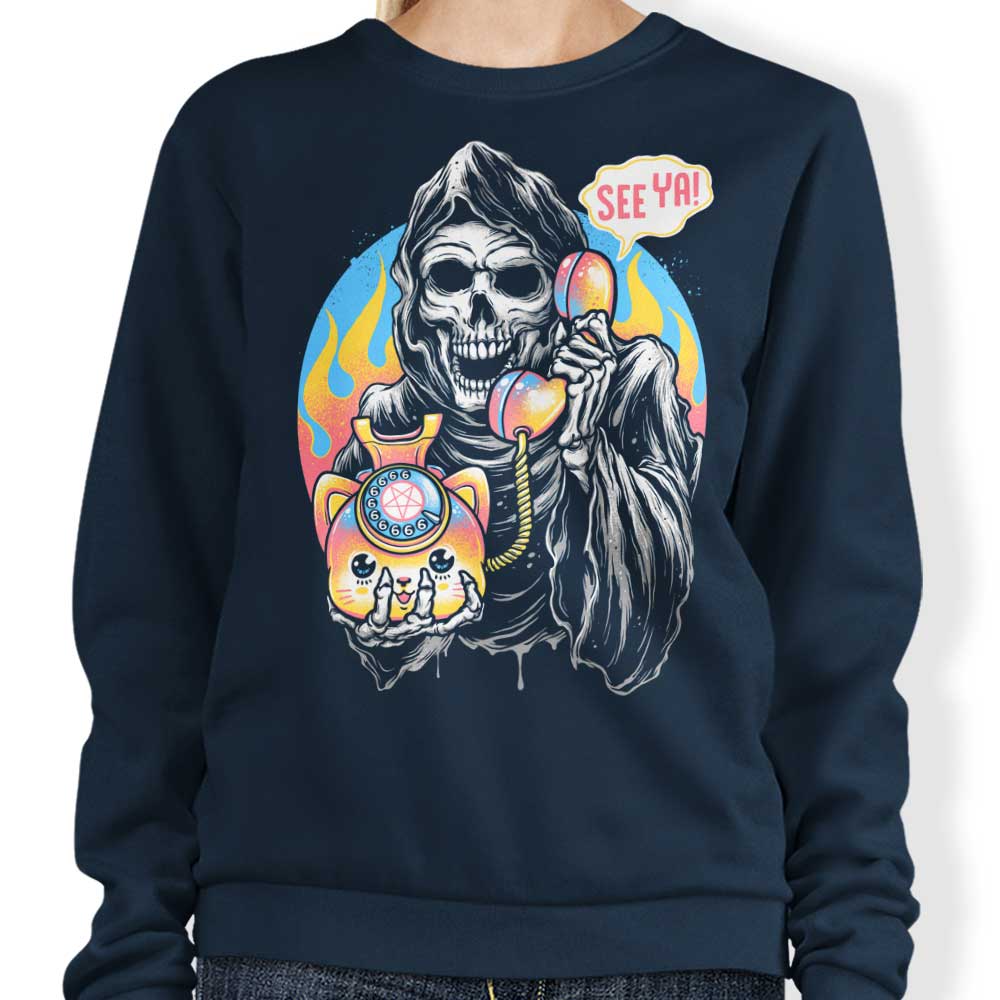 Glitchygorilla's 'Death is Calling' Comfortable Crewneck Sweatshirt