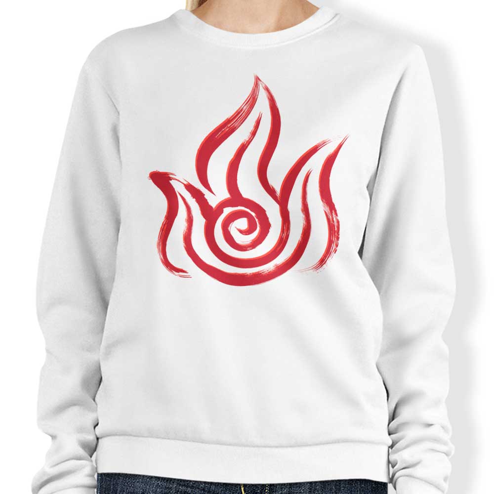 Fire-themed Crewneck Sweatshirt by Dr. Monekers