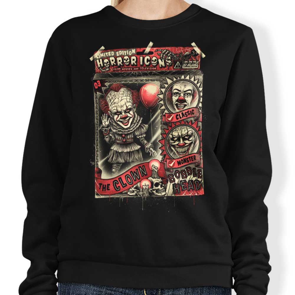Glitchygorilla's Comfortable Bobble Clown Crewneck Sweatshirt in S - 4XL