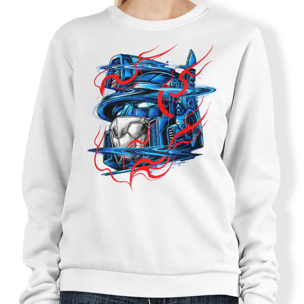 Cool Glitch Flames Crewneck Sweatshirt for Fashion Lovers