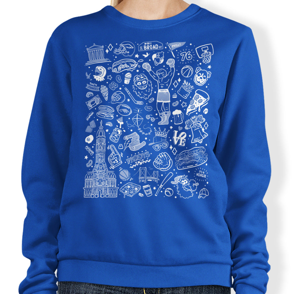 Blue Philly Icons Stylish Sweatshirt