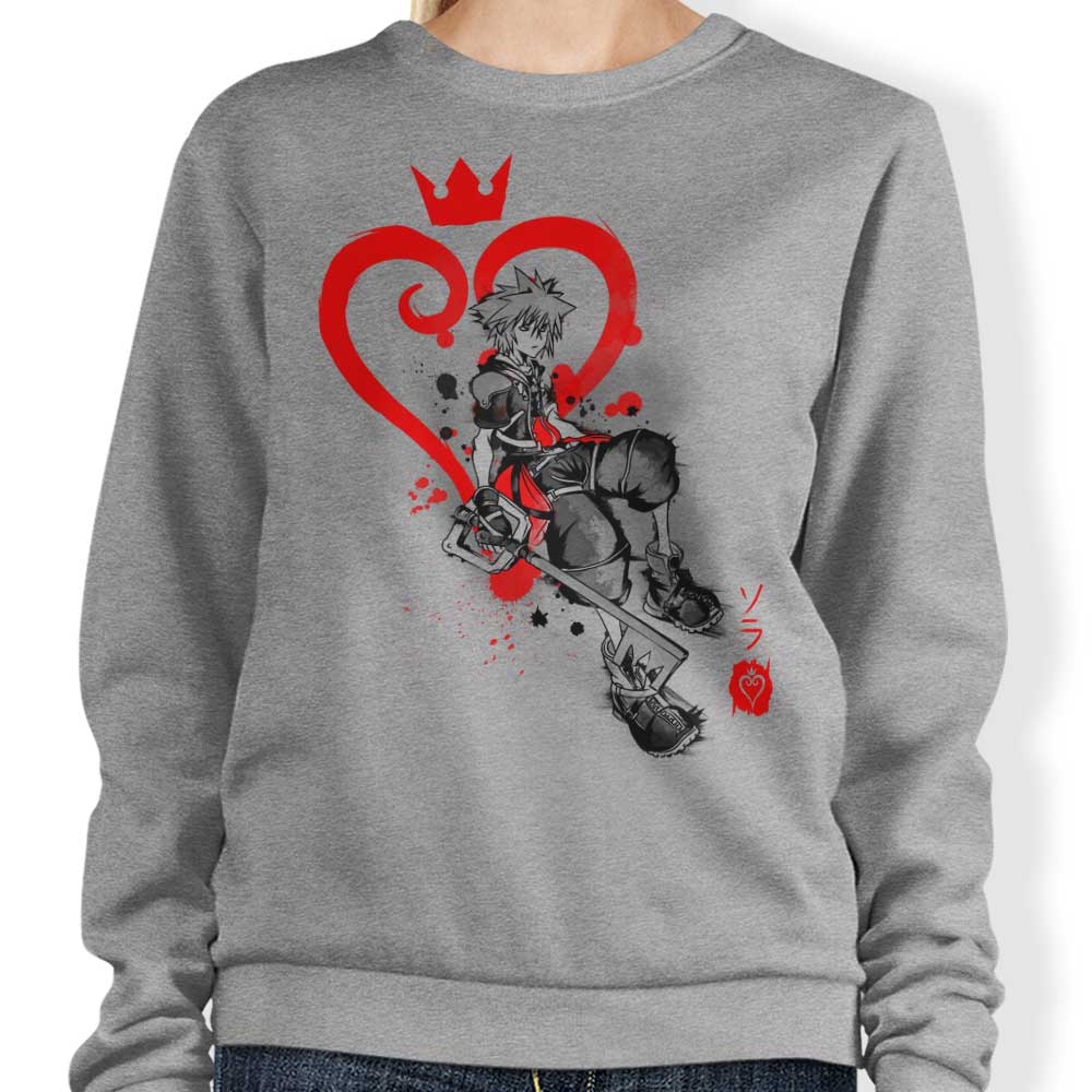 Soulkr's Keyblade Kingdom Sumi-e Comfortable Crewneck Sweatshirt