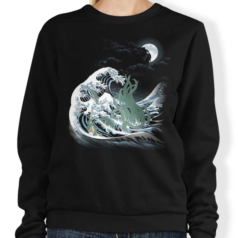 Samiel's Mysterious 'The Wave of R'lyeh' Crewneck Sweatshirt for All Sizes