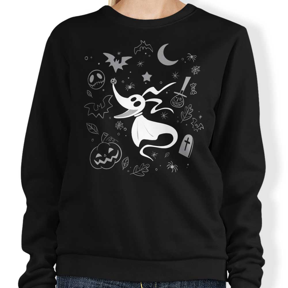 Alemaglia's Spooky Dog Doodle Crewneck Sweatshirt in S - 4XL
