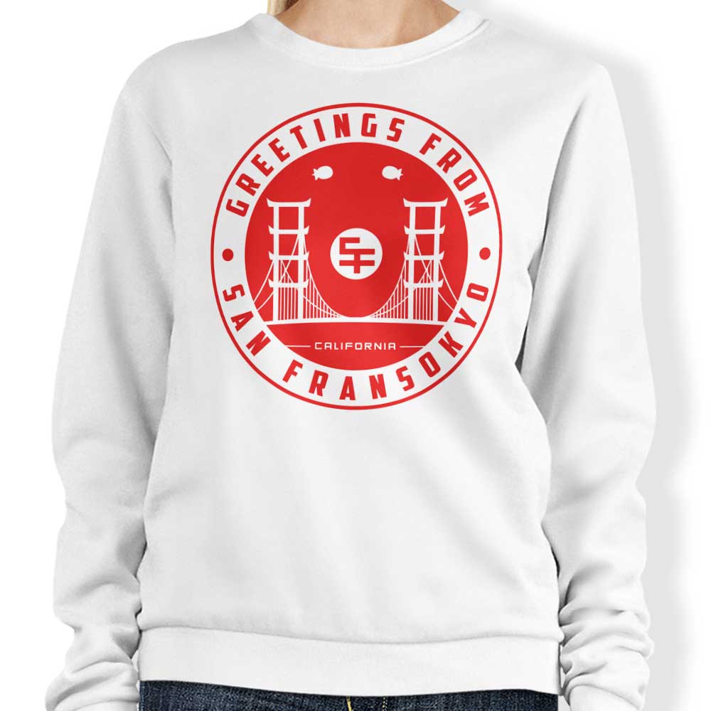 Fantastic 'Greetings from San Fransokyo' Crewneck Sweatshirt for All Sizes