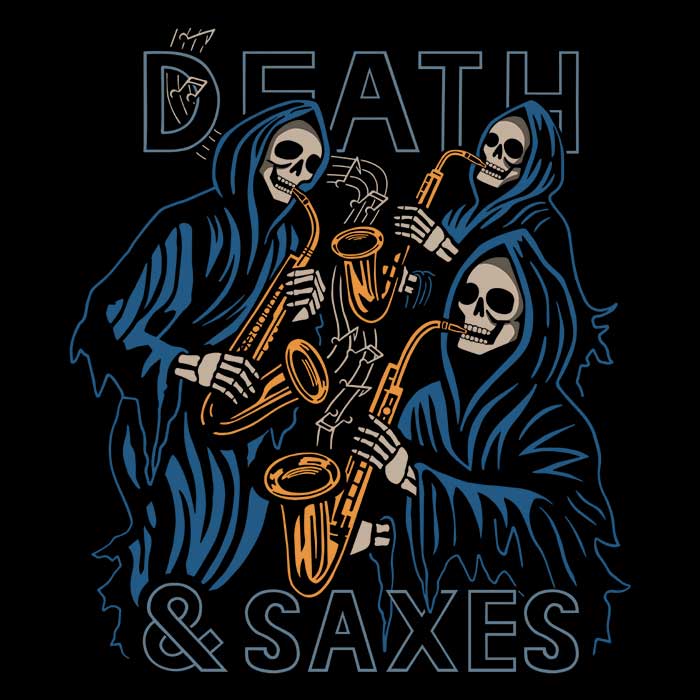 Ibyes Illustrations 'Death and Saxes' Comfortable Crewneck Sweatshirt