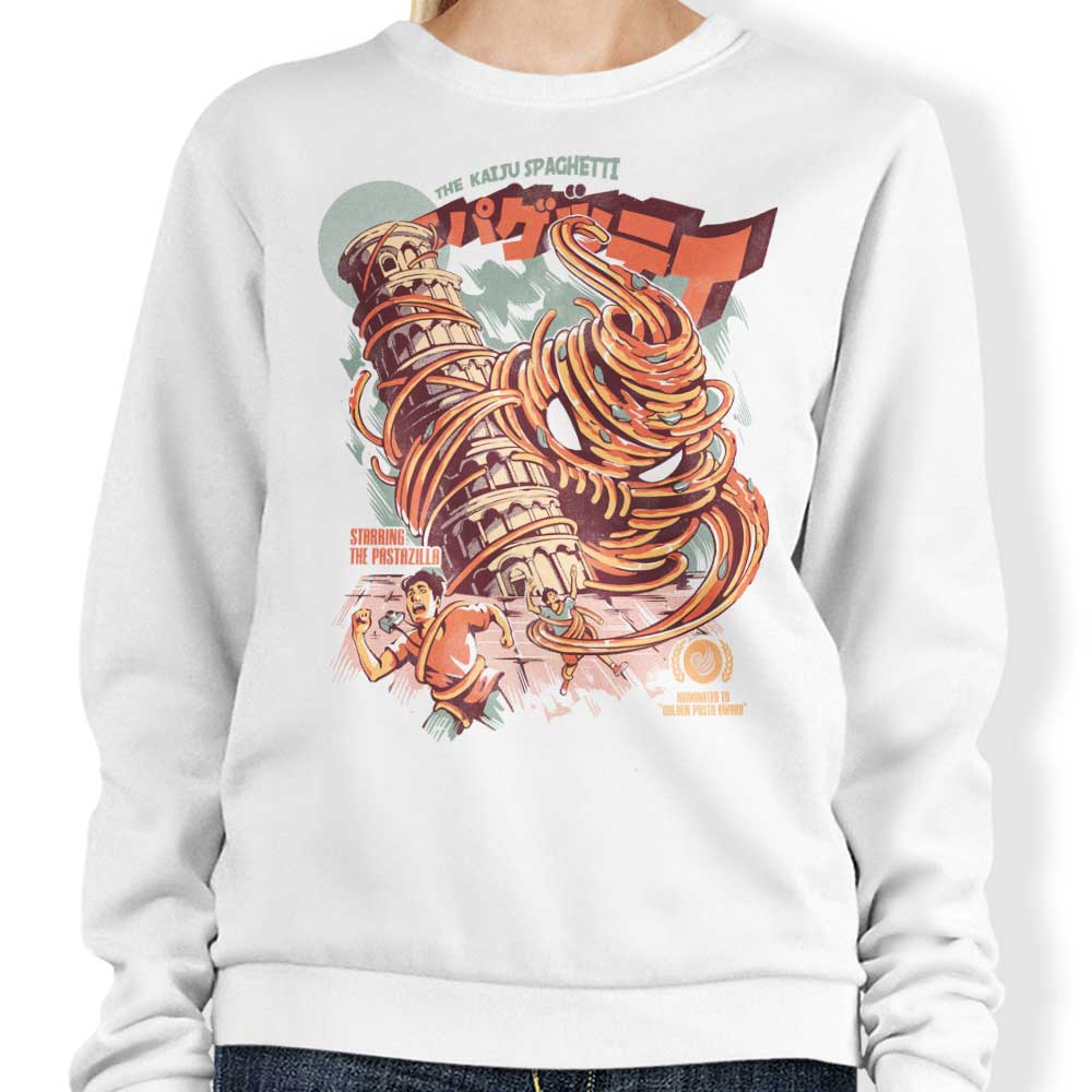 Ilustrata's Kaiju Spaghetti Design Crewneck Sweatshirt for Men and Women