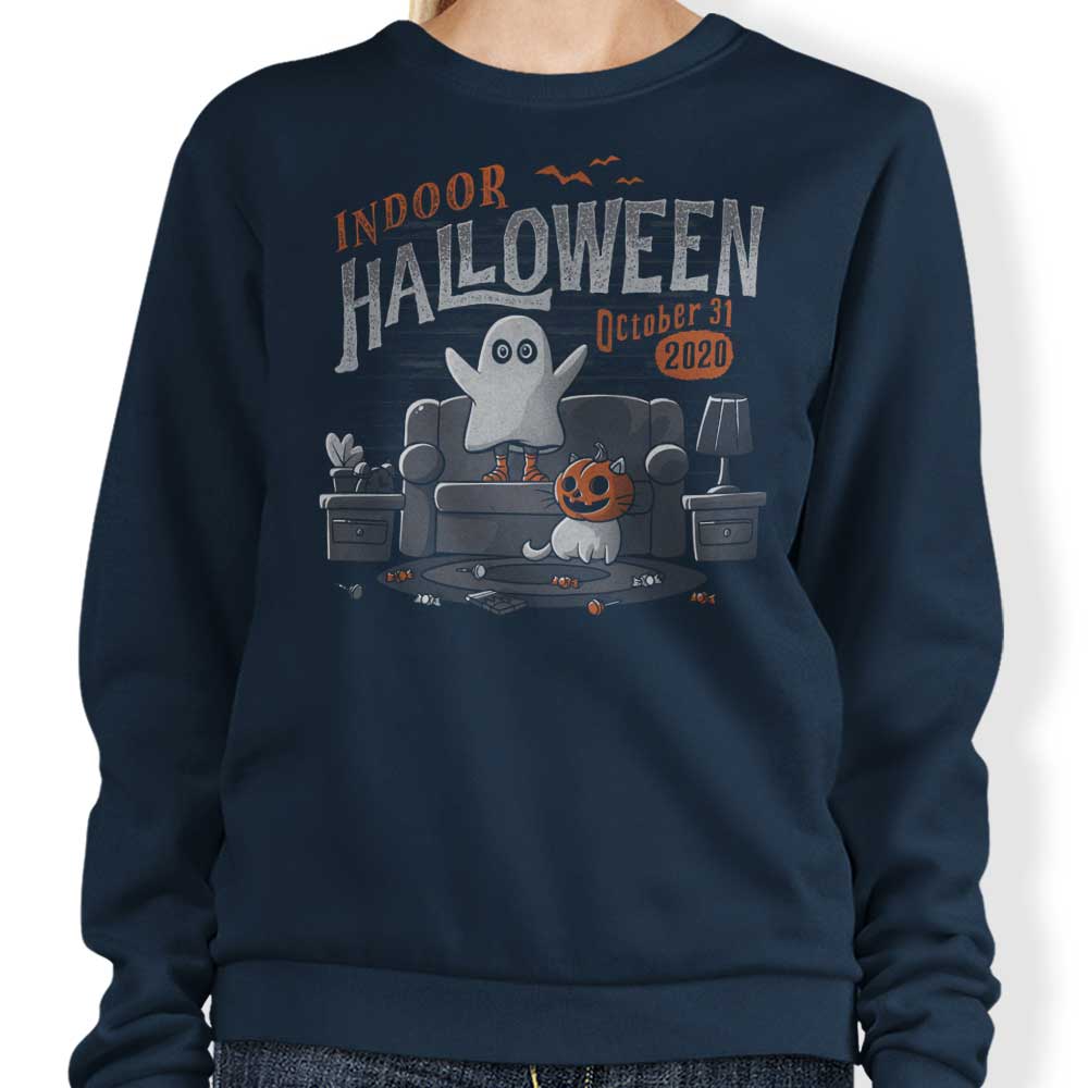 Cozy Indoor Halloween Crewneck Sweatshirt in S - 4XL Sizes