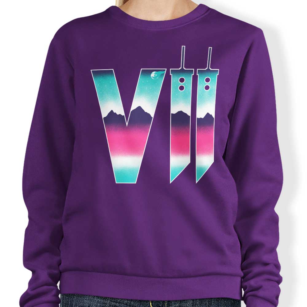 14Eight's Neon Fantasy VII Comfortable Crewneck Sweatshirt in S - 4XL Sizes