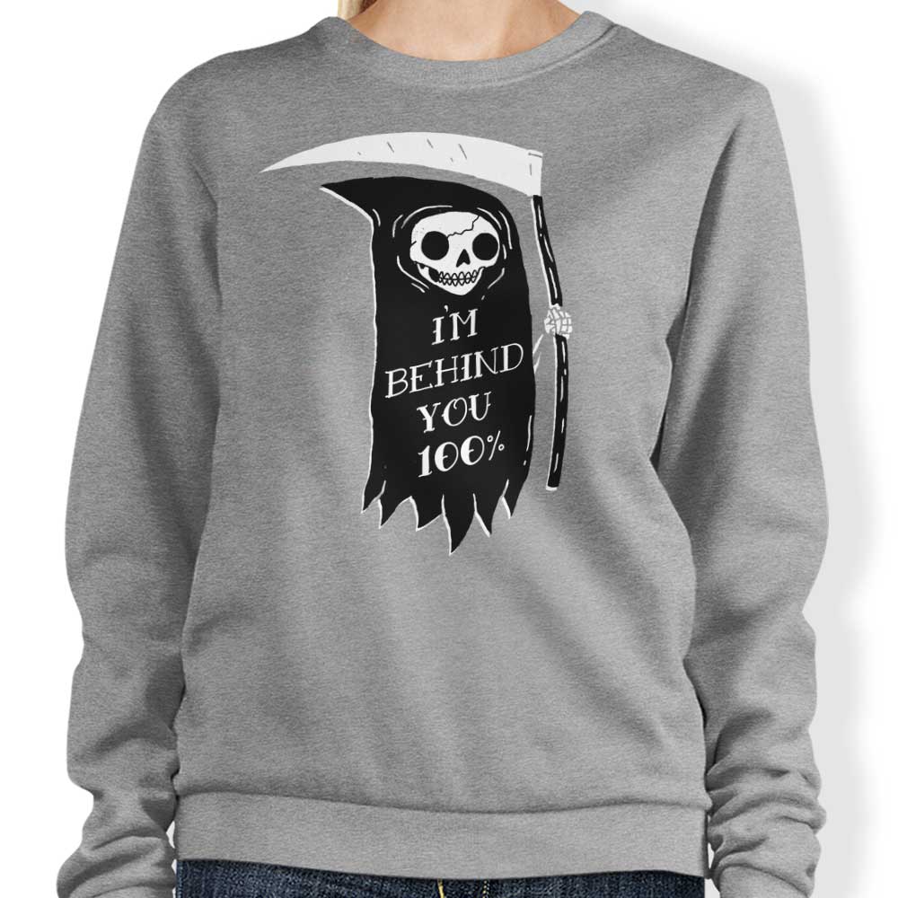 Comfortable 'Always Behind You' Crewneck Sweatshirt by DinoMike