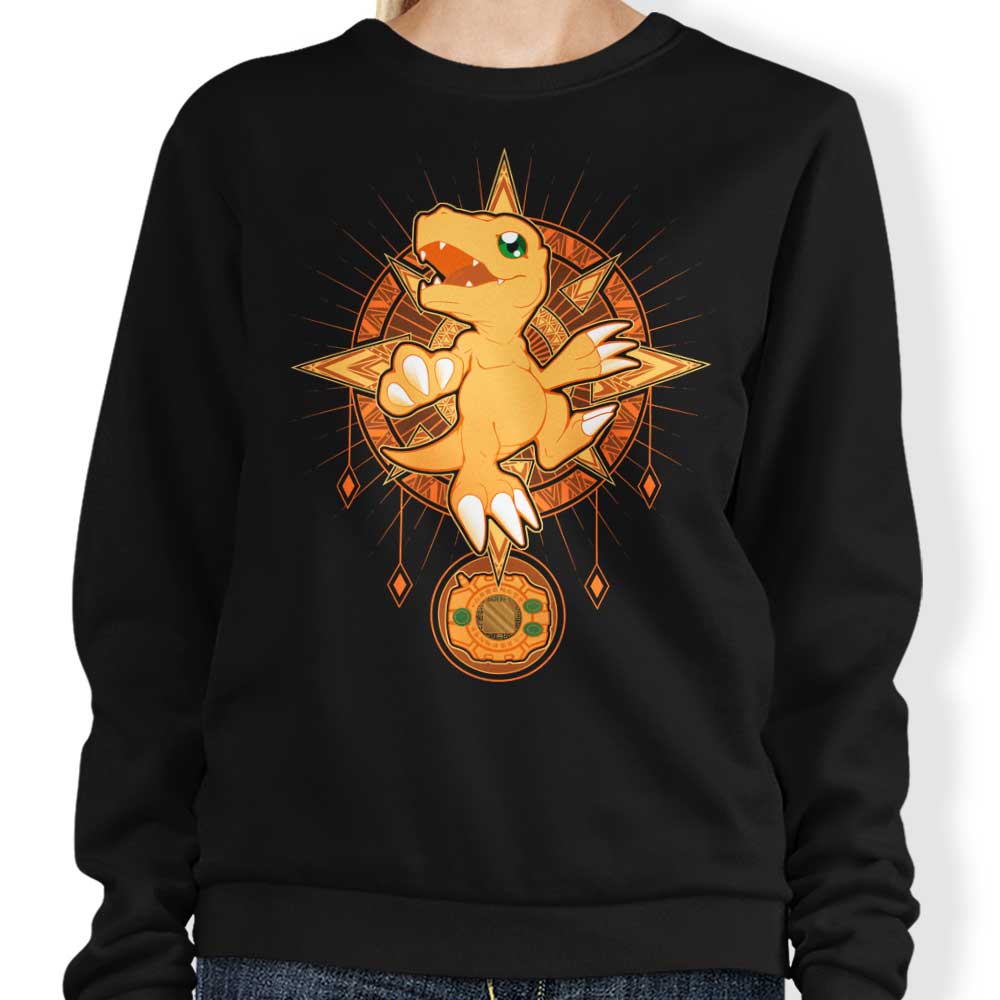 Courageous Crest - High - Quality Cotton Sweatshirt by Chocolate Raisin Fury