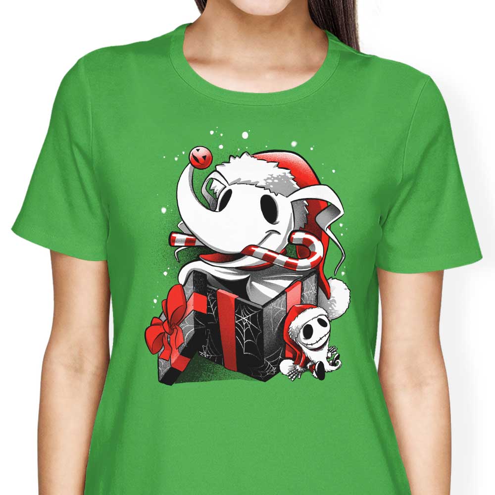 Alemaglia Women's Christmas Ghost Dog T-Shirts - S to 4XL