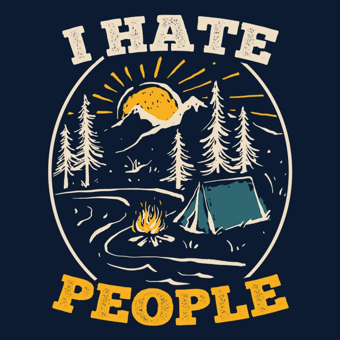 Women's Fashionable V-Neck T-Shirt with 'I Dislike People' Design