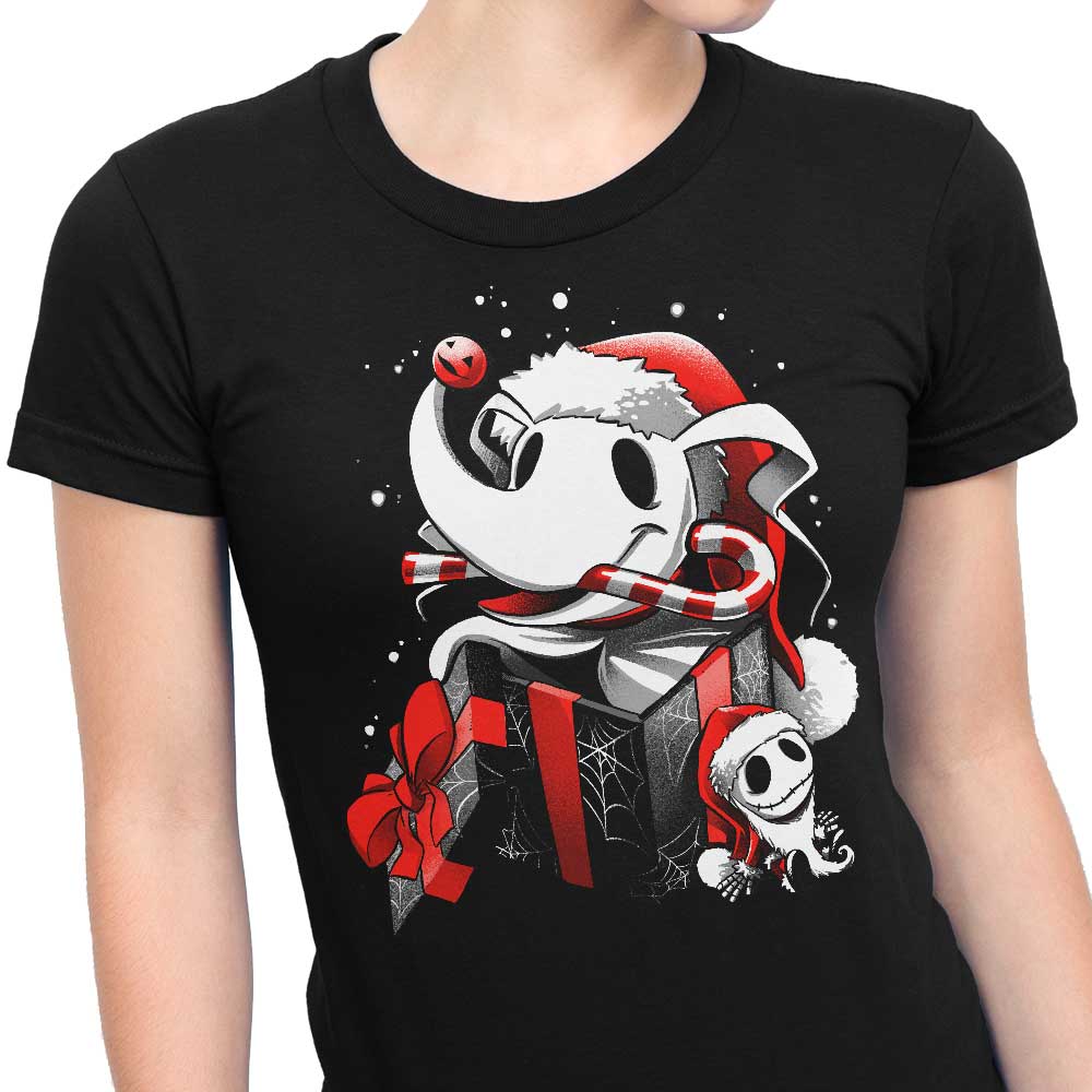 Alemaglia Women's Christmas Ghost Dog T-Shirts - S to 4XL