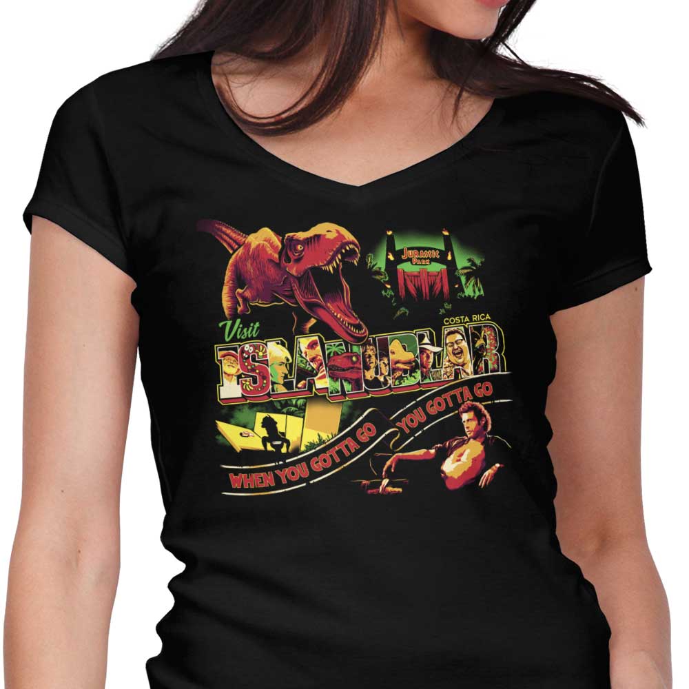 Women's Stylish V-Neck T-Shirt for Visiting Isla Nublar