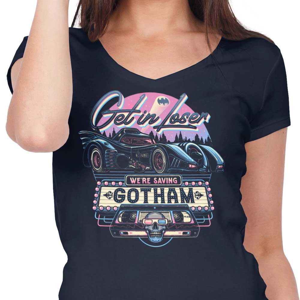 Women's Stylish V-Neck Tee - Saving Gotham Design