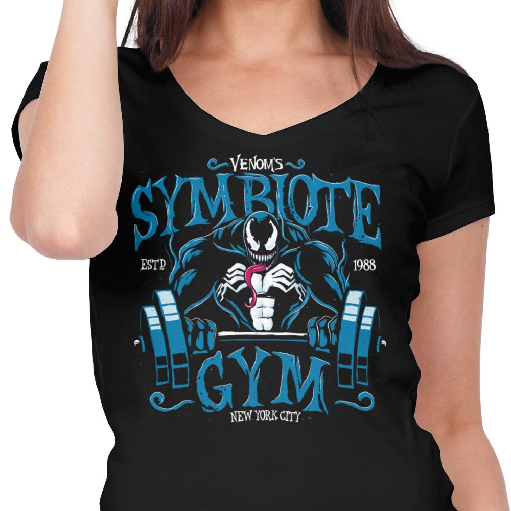 Women's Stylish Dark Symbiote V-Neck Gym Top