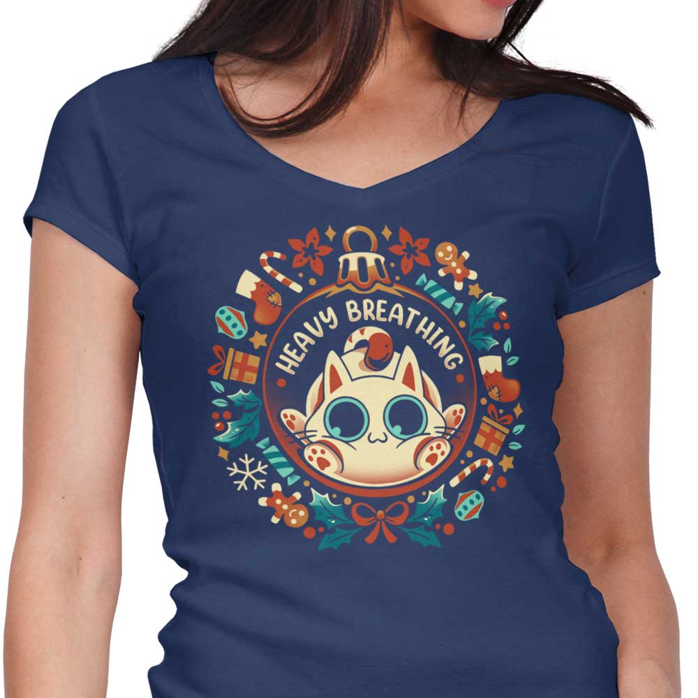 Women's Cat - Resistant V - Neck Christmas Top