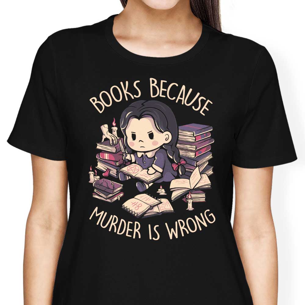 Edu.ely's 'Books Over Murder' Women's Fashionable T-Shirts