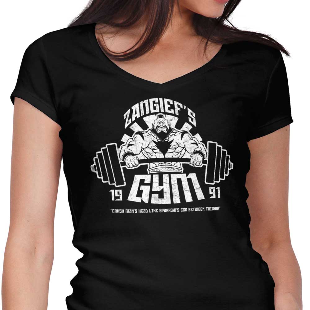 Coinbox Tees' Stylish Women's V-Neck from Zangief Gym