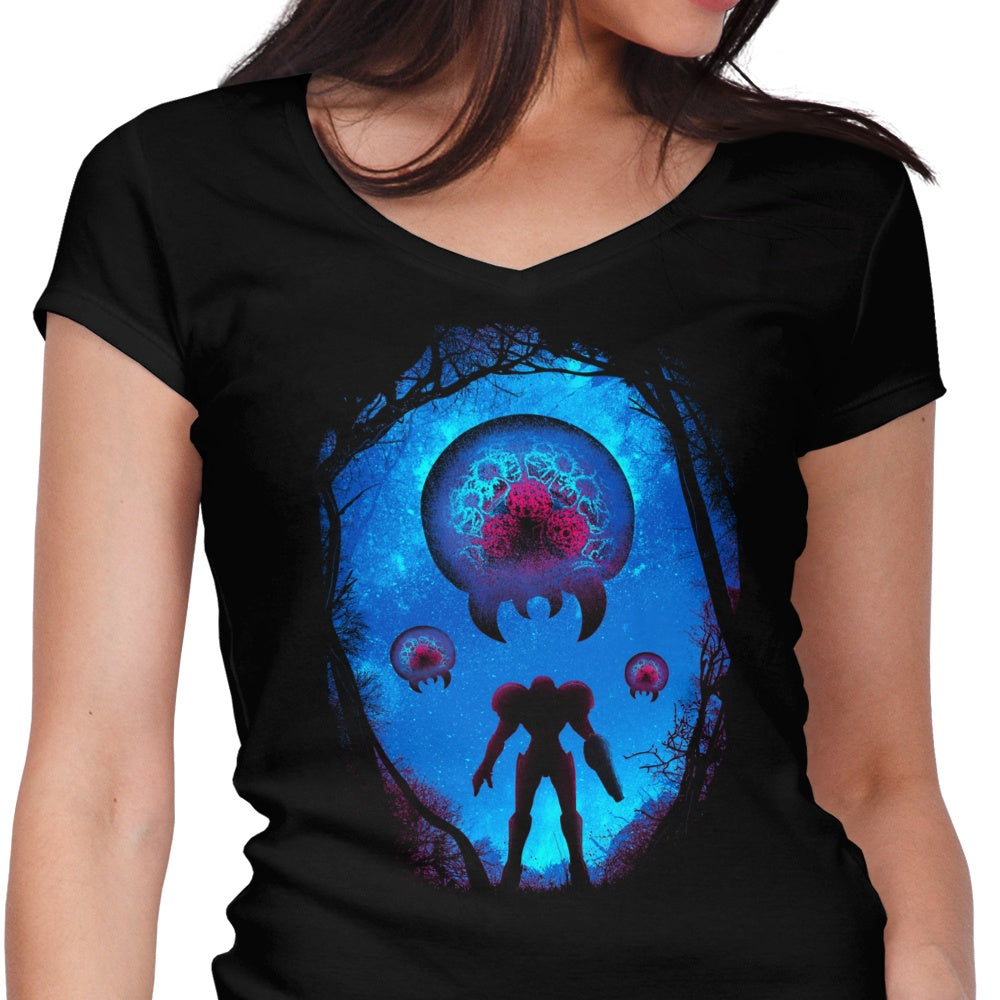 Women's Fashionable V-Neck Bounty Hunter Landscape T-Shirt