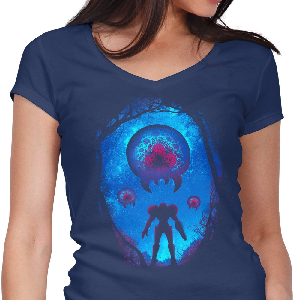 Women's Fashionable V-Neck Bounty Hunter Landscape T-Shirt