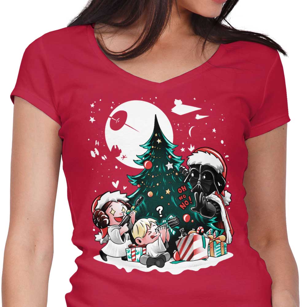 Alemaglia's Women's V-Neck - Christmas in the Stars Design