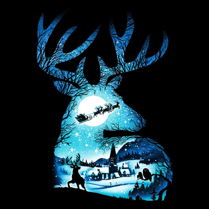 Women's V-Neck Christmas Reindeer Print Top
