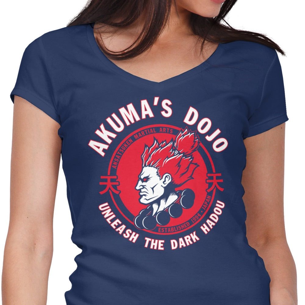 Women's Stylish V-Neck Demon Dojo T-Shirt