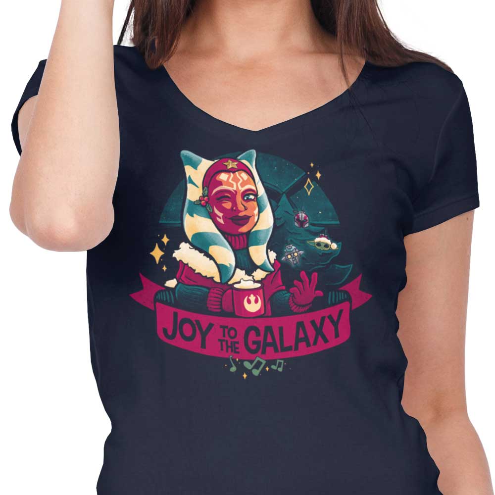 Women's Cosmic V-Neck Tee - Joy to the Galaxy