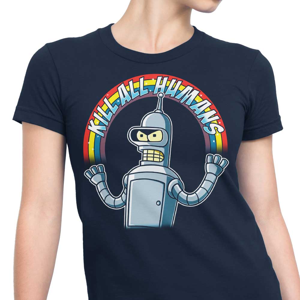 Gleaming Metal Robot Design Women's Clothing Apparel