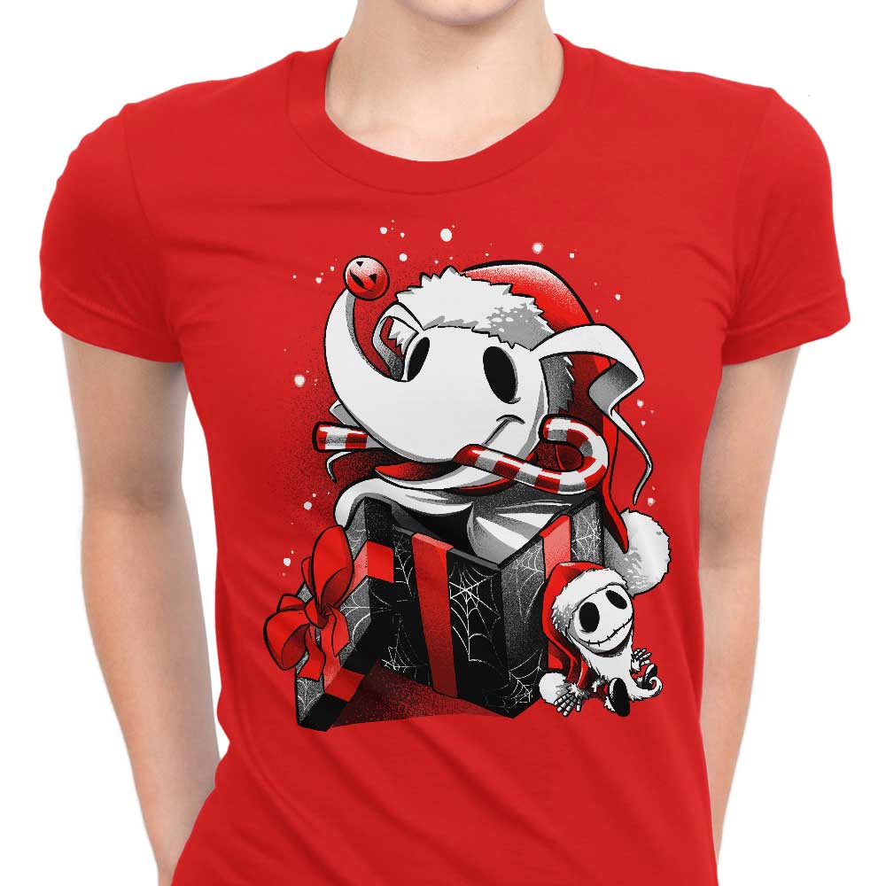 Alemaglia Women's Christmas Ghost Dog T-Shirts - S to 4XL
