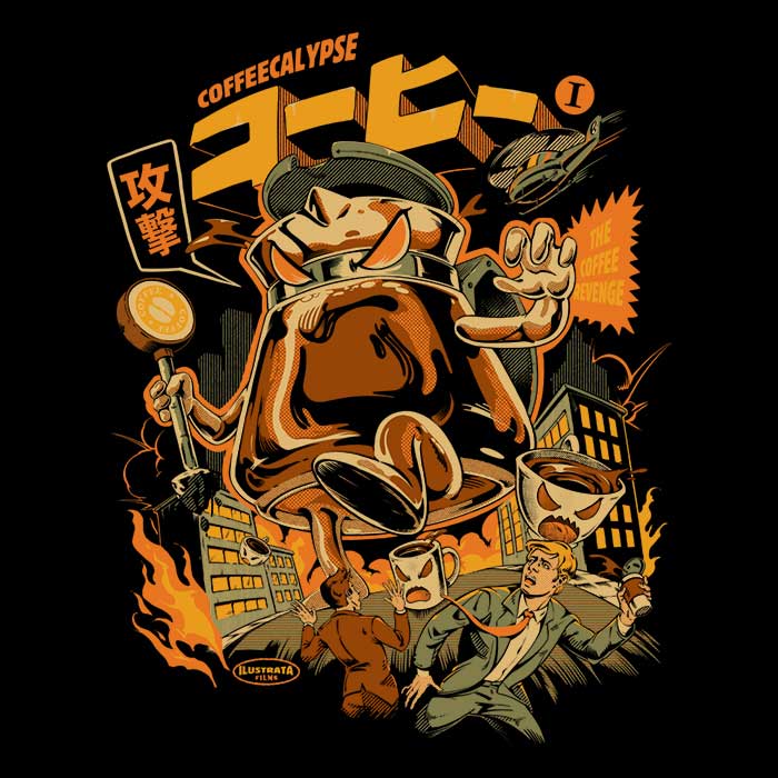 Ilustrata's Coffeecalypse Women's V-Neck T-Shirt