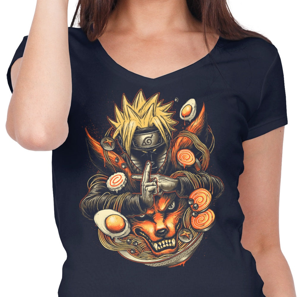 The Allure of Ramen - Women's Stylish V-Neck Top