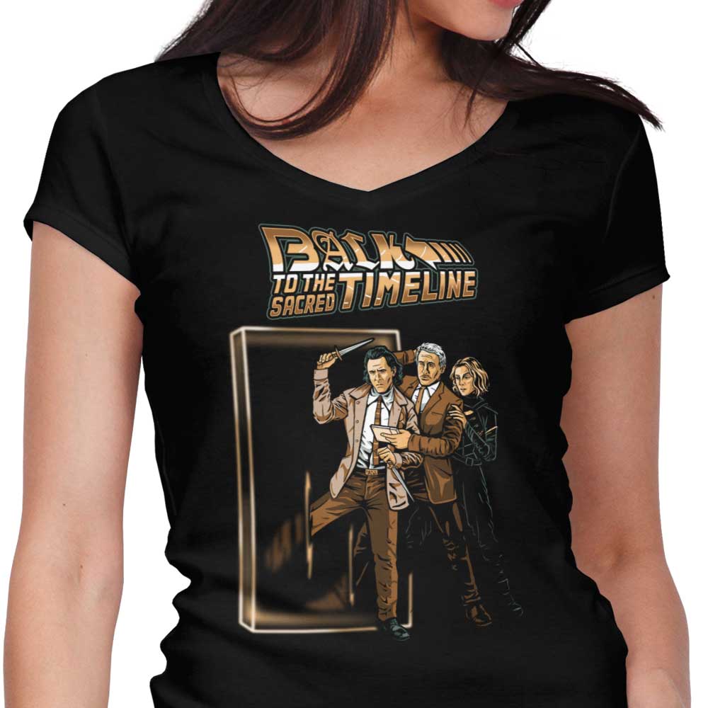Women's Stylish V-Neck T-Shirt Inspired by 'To the Sacred Timeline'