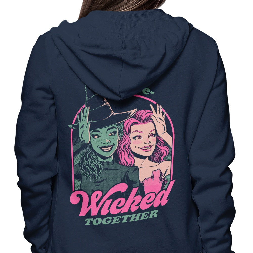 Green and Pink Witches Themed Stylish Hoodie by Studio Mootant