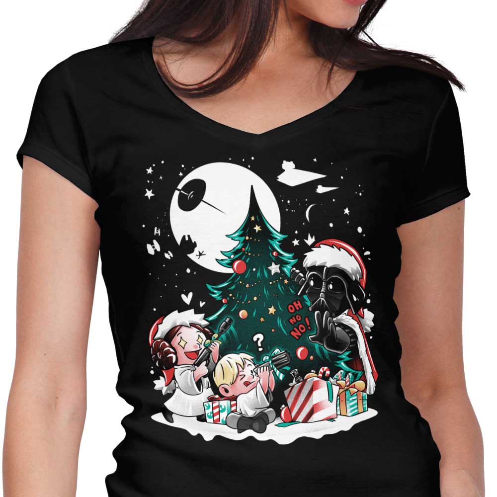 Alemaglia's Women's V-Neck - Christmas in the Stars Design