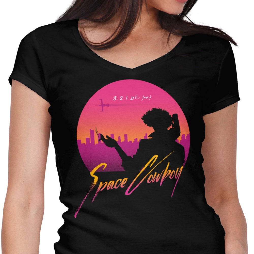 Ladies' V-Neck 'Let's Jam' T-Shirt