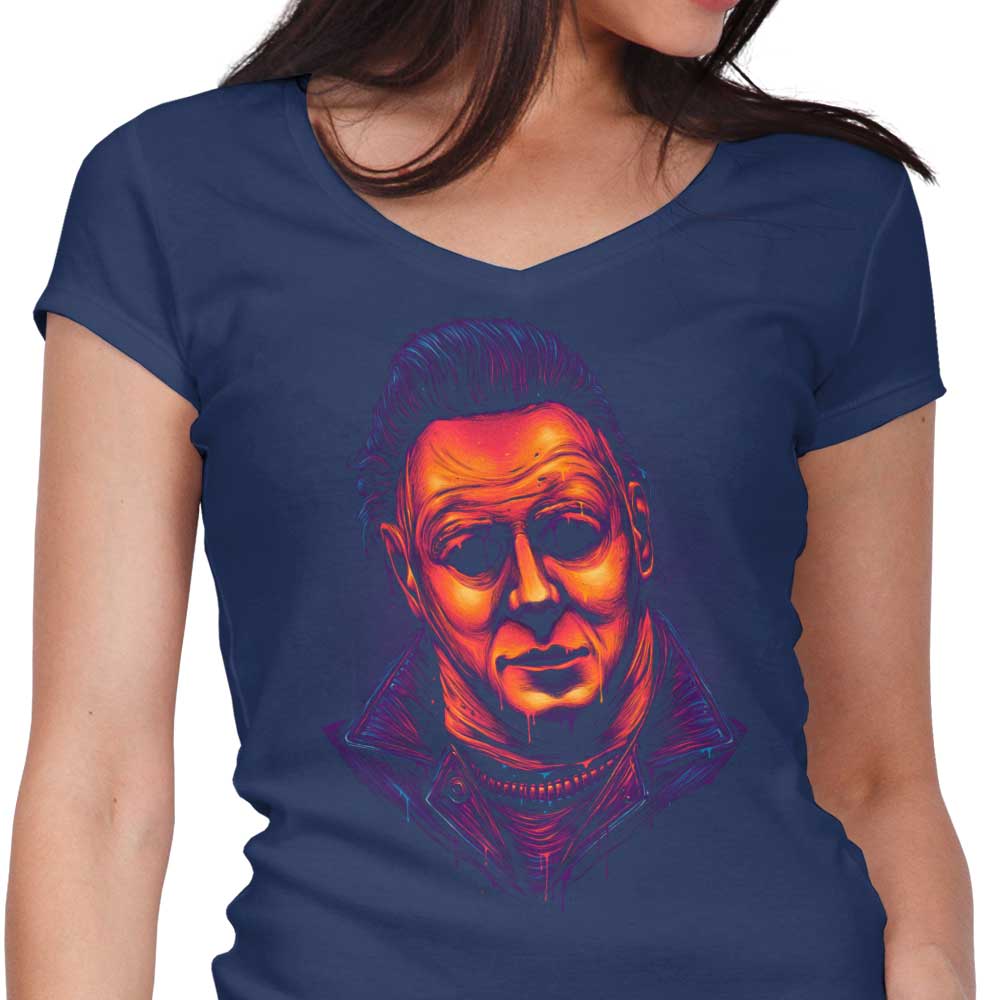 Glowing Slasher Design Women's V-Neck T-Shirt