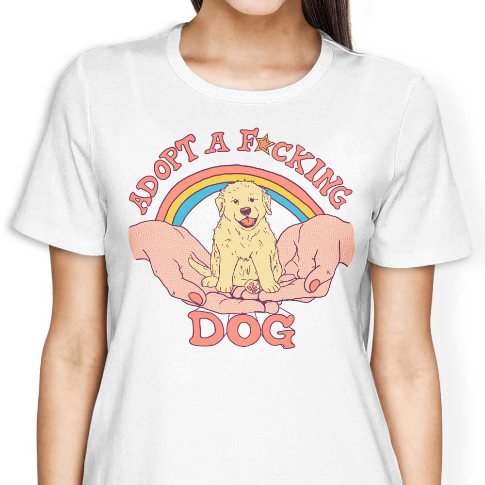 Stylish Hillary White's Adopt a Dog Women's T - Shirts in Various Sizes