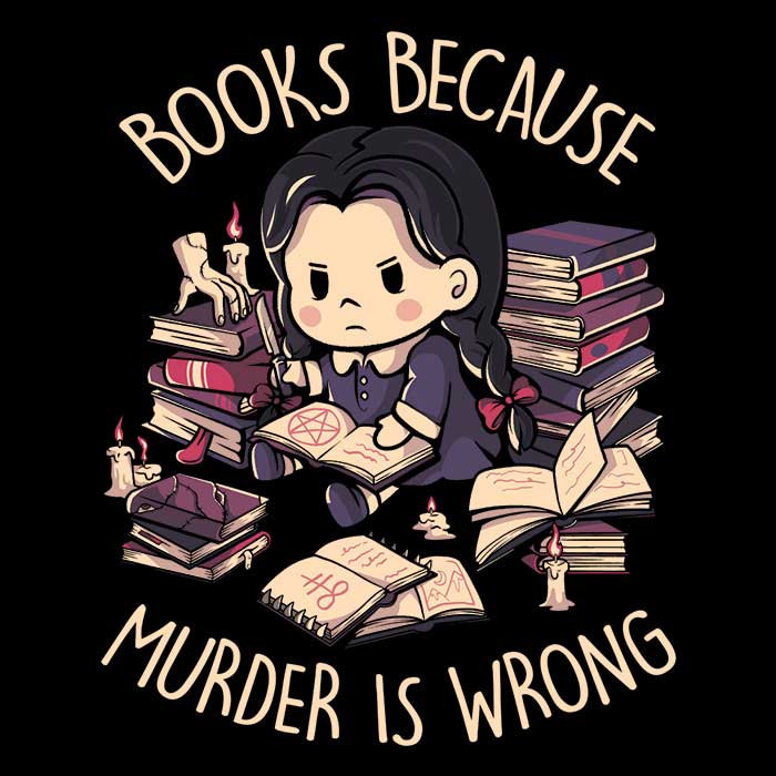 Edu.ely's 'Books Over Murder' Women's Fashionable T-Shirts