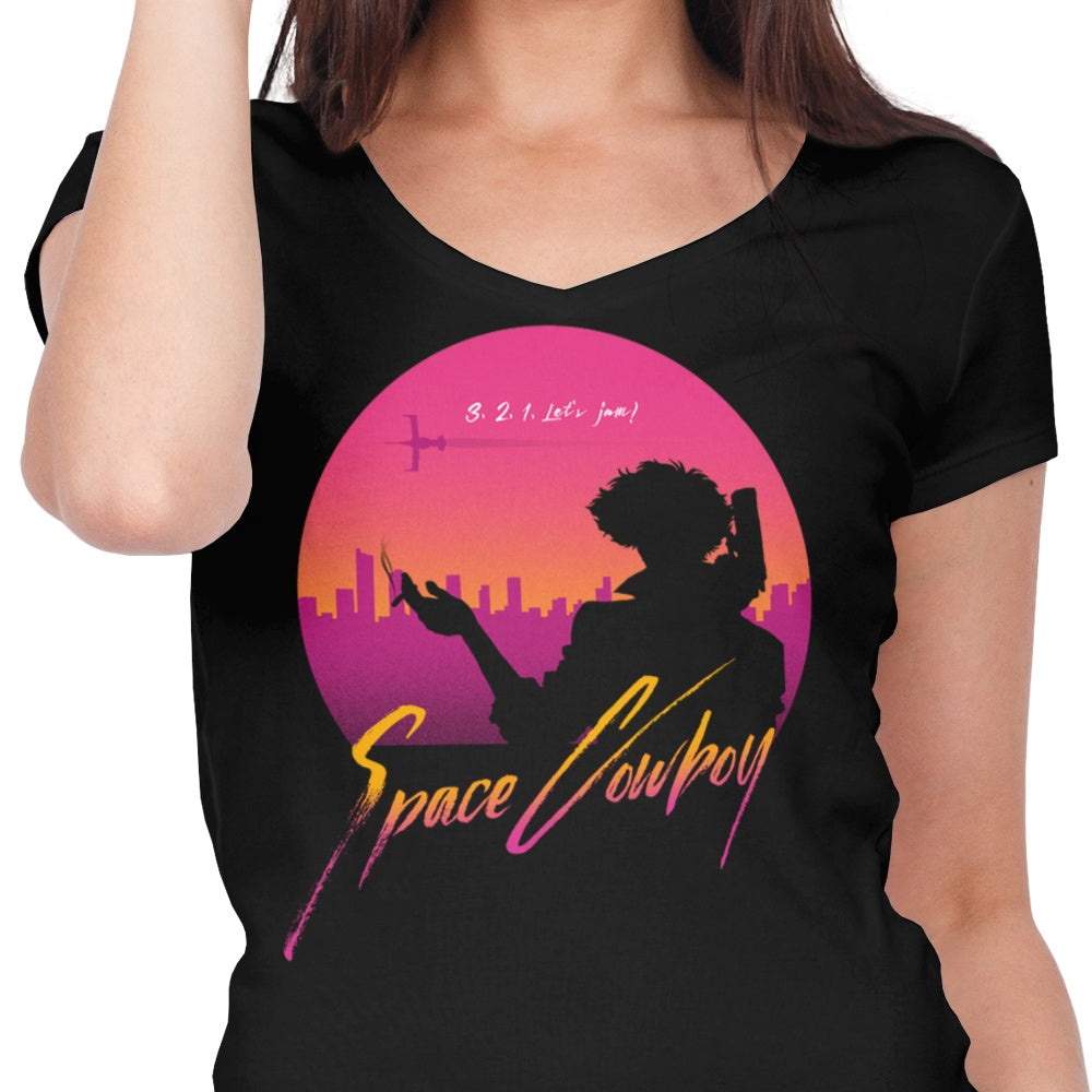 Ladies' V-Neck 'Let's Jam' T-Shirt