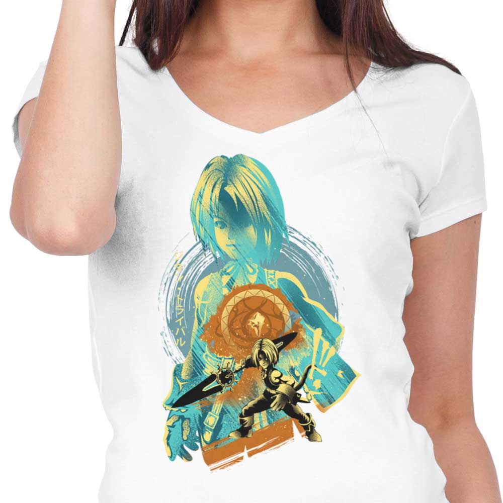 Women's Fashionable V-Neck T-Shirt - Thief Genome Collection