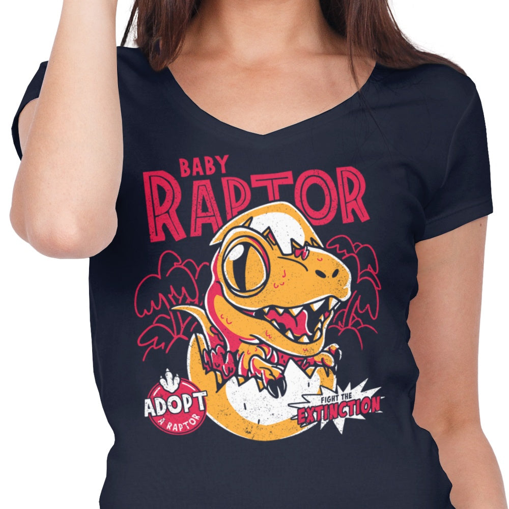 Women's V-Neck Baby Raptor T-Shirt