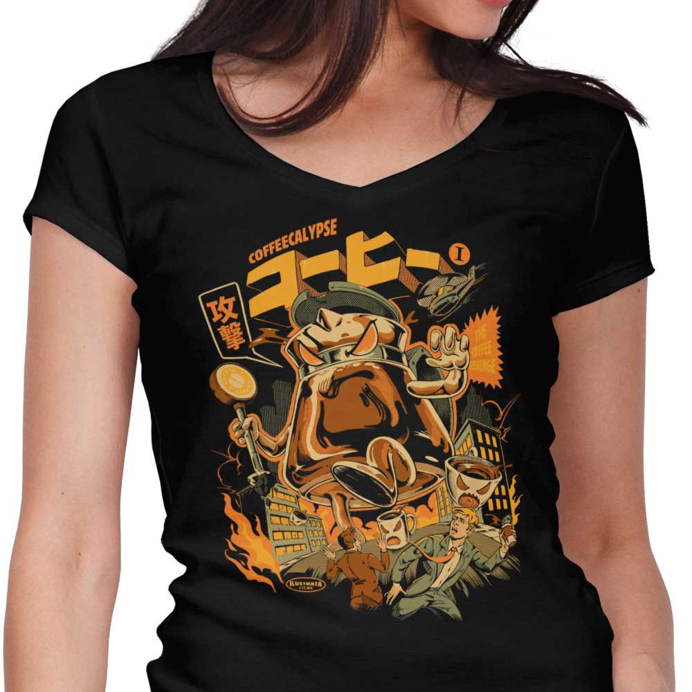 Ilustrata's Coffeecalypse Women's V-Neck T-Shirt