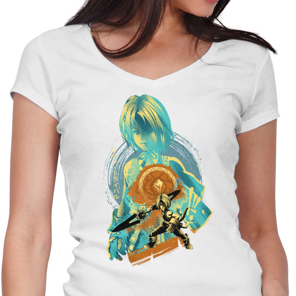 Women's Fashionable V-Neck T-Shirt - Thief Genome Collection