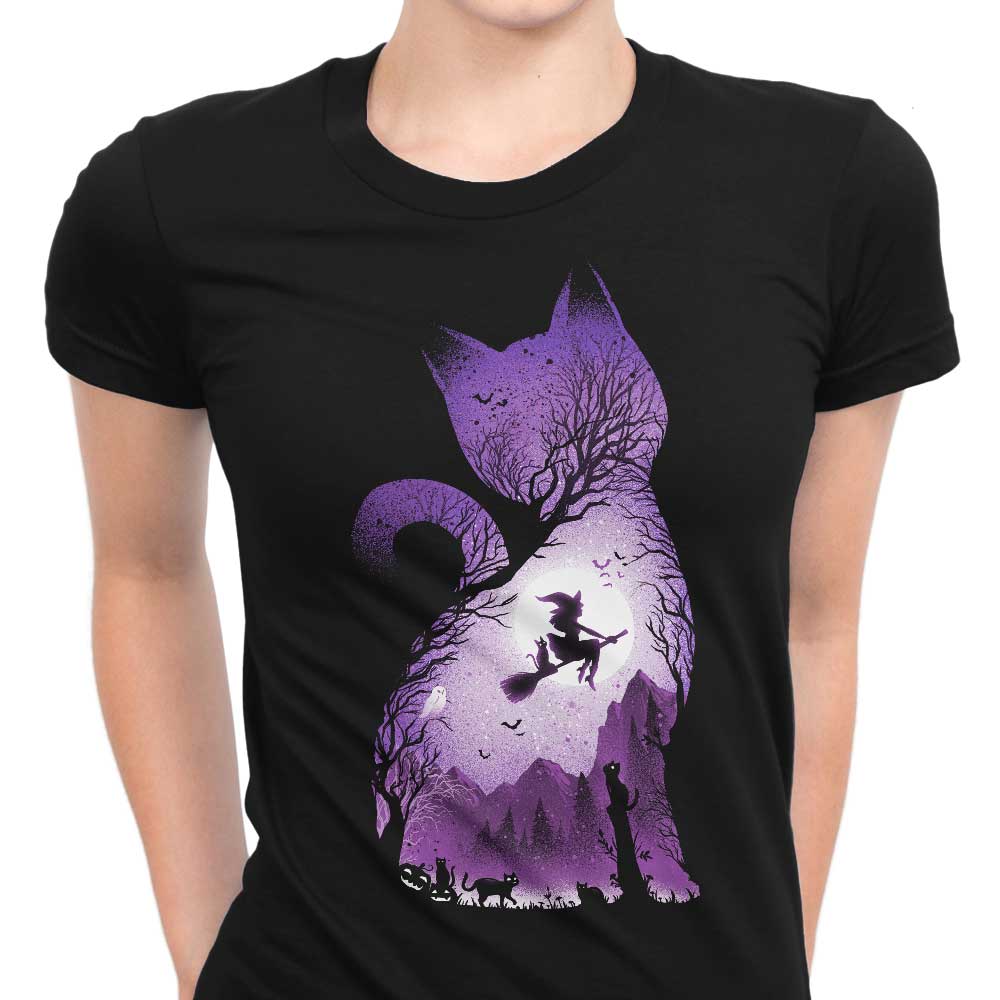 Alemaglia's Witch's Cat Women's Stylish Cotton T-Shirts