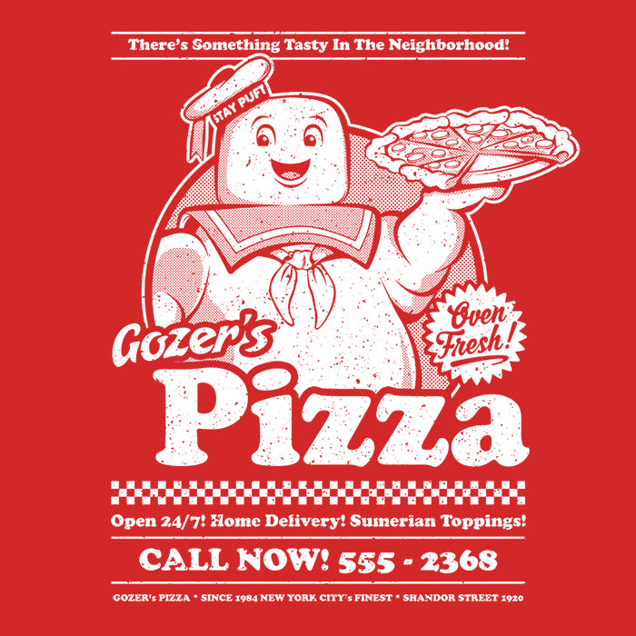 Women's Stylish V-Neck 'Gozer's Pizza' T-Shirt