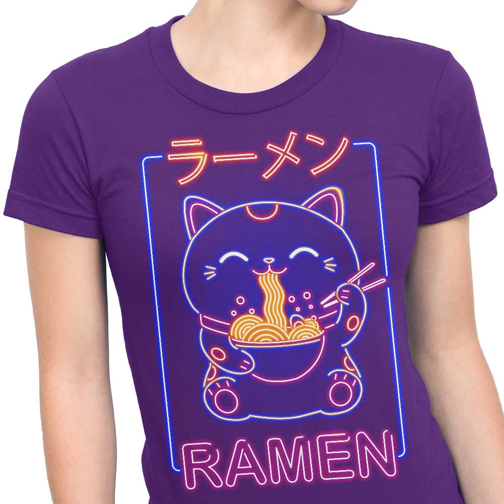 Neon Maneki-Neko Inspired Women's Clothing - T-Shirts and Premium T-Shirts